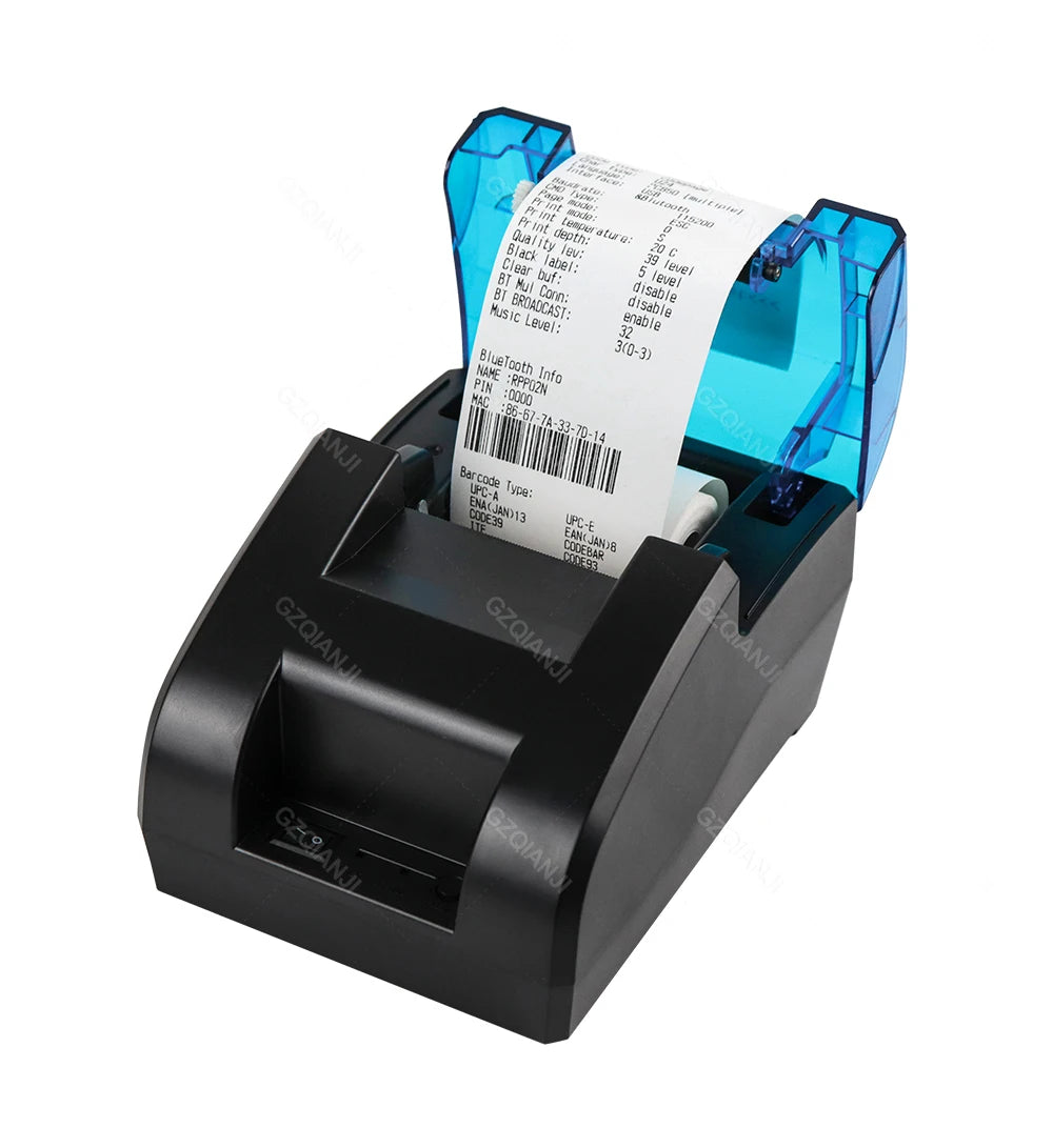 58MM Desktop POS Cashier Printer USB Bluetooth Thermal Receipt Printer Restaurant Sales Kitchen Bill Printing for Mobile Windows