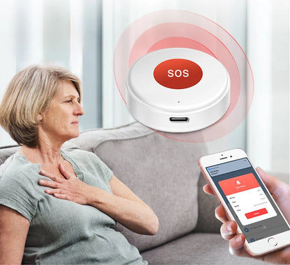 Smart Life APP WiFi SOS Emergency Button Tuya Home Security Elderly Children One-Click Call Help Alarm Remote Notification