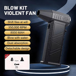 Violent Fan 350,000RPM Powerful Air Blower Vacuum Dust Cleaner Rechargeable Strong Winds 58m/s Brushless Turbo Jet Blower Dryer