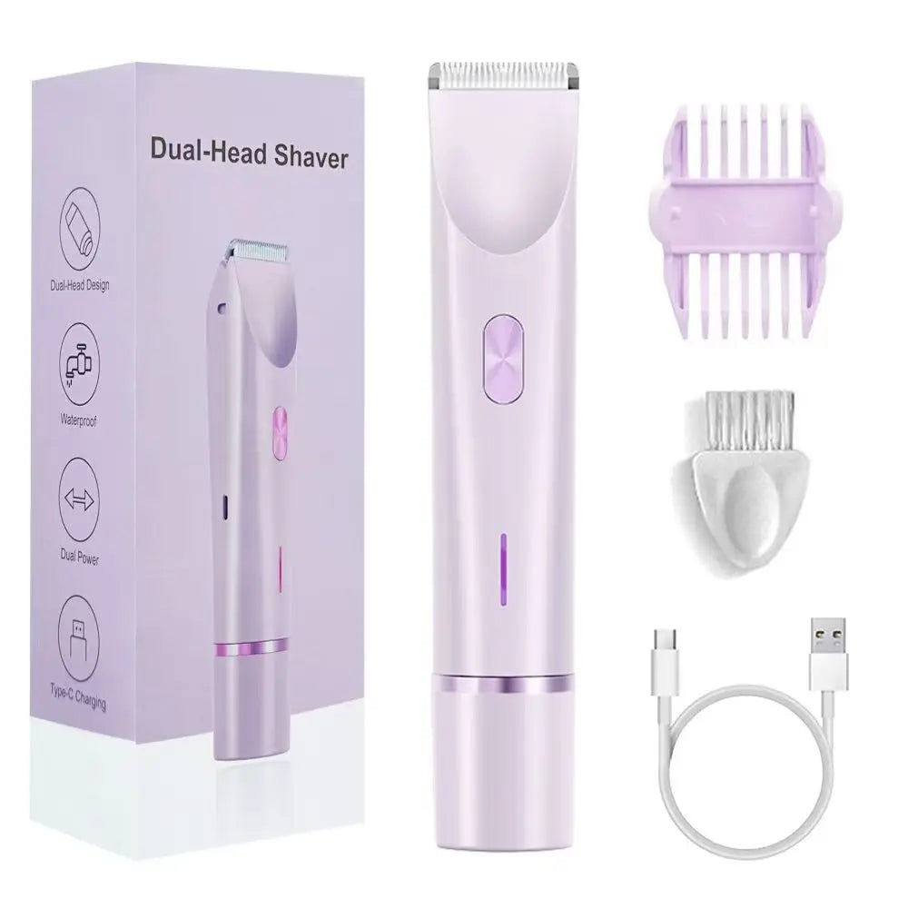 Waterproof Rechargeable Electric Shaver, Mini Women Bikini Trimmer, Body Hair Remover, Mini Double Headed Electric Epilator