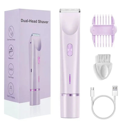 Waterproof Rechargeable Electric Shaver, Mini Women Bikini Trimmer, Body Hair Remover, Mini Double Headed Electric Epilator