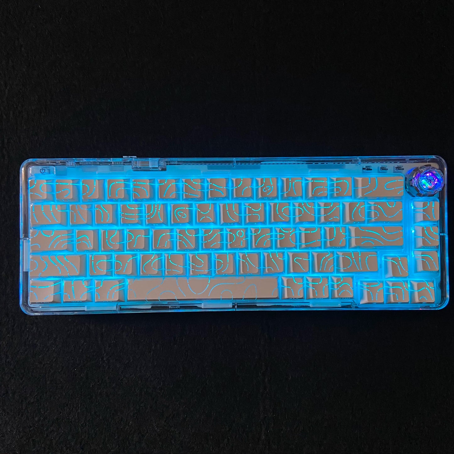 Contour Lines Translucent Keycaps Side Engraving Cherry Profile Black White Key Cap 60 70 80 90 100 Layout Mechanical Keyboard