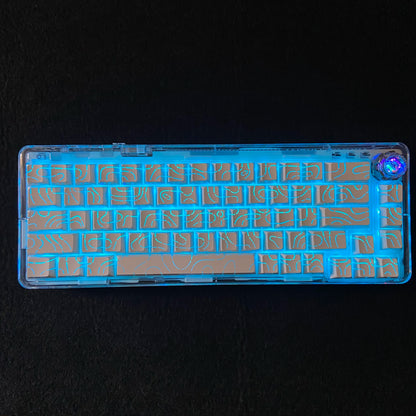 Contour Lines Translucent Keycaps Side Engraving Cherry Profile Black White Key Cap 60 70 80 90 100 Layout Mechanical Keyboard