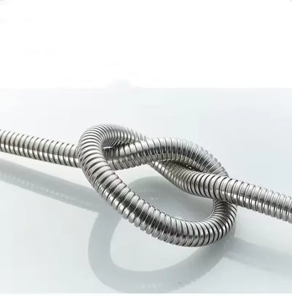 SUS 304 1.5/2M, Black/silver Flexible Shower Hose, Long Bathroom Shower Pipe Extension, Water Pipe Pull Pipe Bathroom Accessories