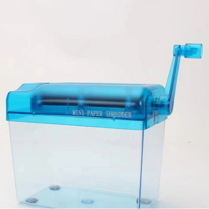 Portable Manual Paper Shredder Easy to Use with Transparent Plastic Window Bin Suitable for Home Office Shelf