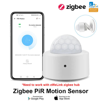 EWelink Zigbee With/Without a Stand PIR Motion Sensor, Human Body Infrared Detector, Security Alarm Sensor Works With APP