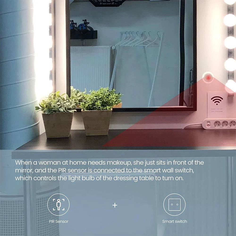 Tuya Zigbee Smart PIR Motion Sensor Infrared Detector with Lux Detection Anti-theft Alarm Sensor Wireless Security Protection