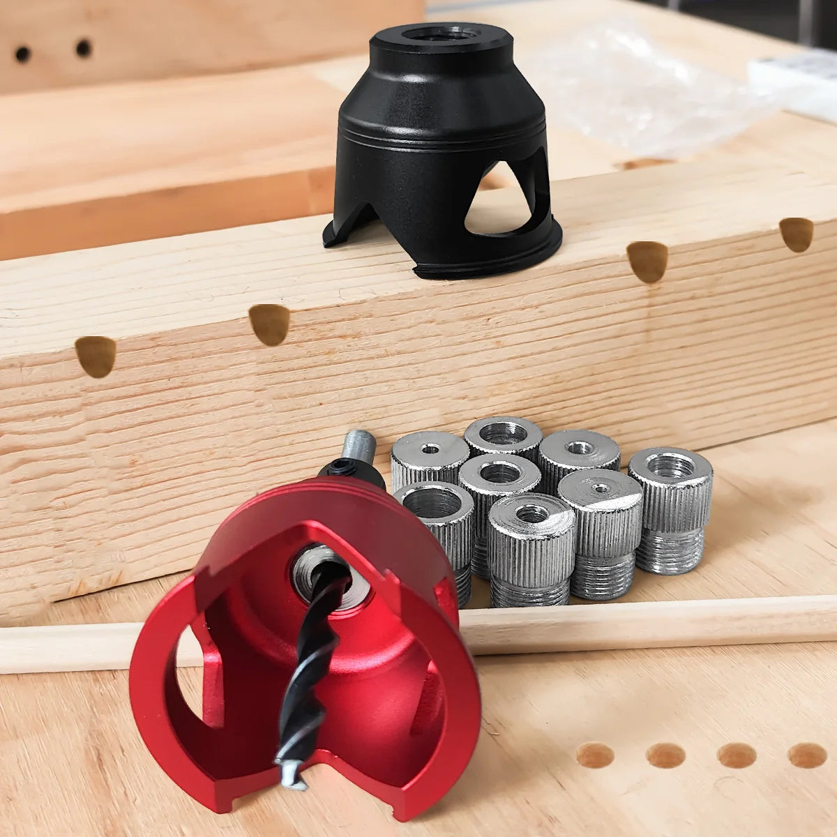 Vertical Drill Guide Doweling Jigs Kit 2-10mm/6,8,10mm Drill Positioning Aluminum Straight Angled Guide Locator Hole Puncher Tool