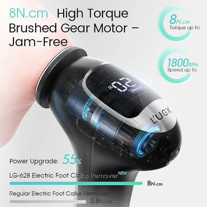 Electric Foot Callus Remover Adjustable Speed 115° Angled Design 8N.cm High Torque Foot Care Machine with Replaceable Sandpaper
