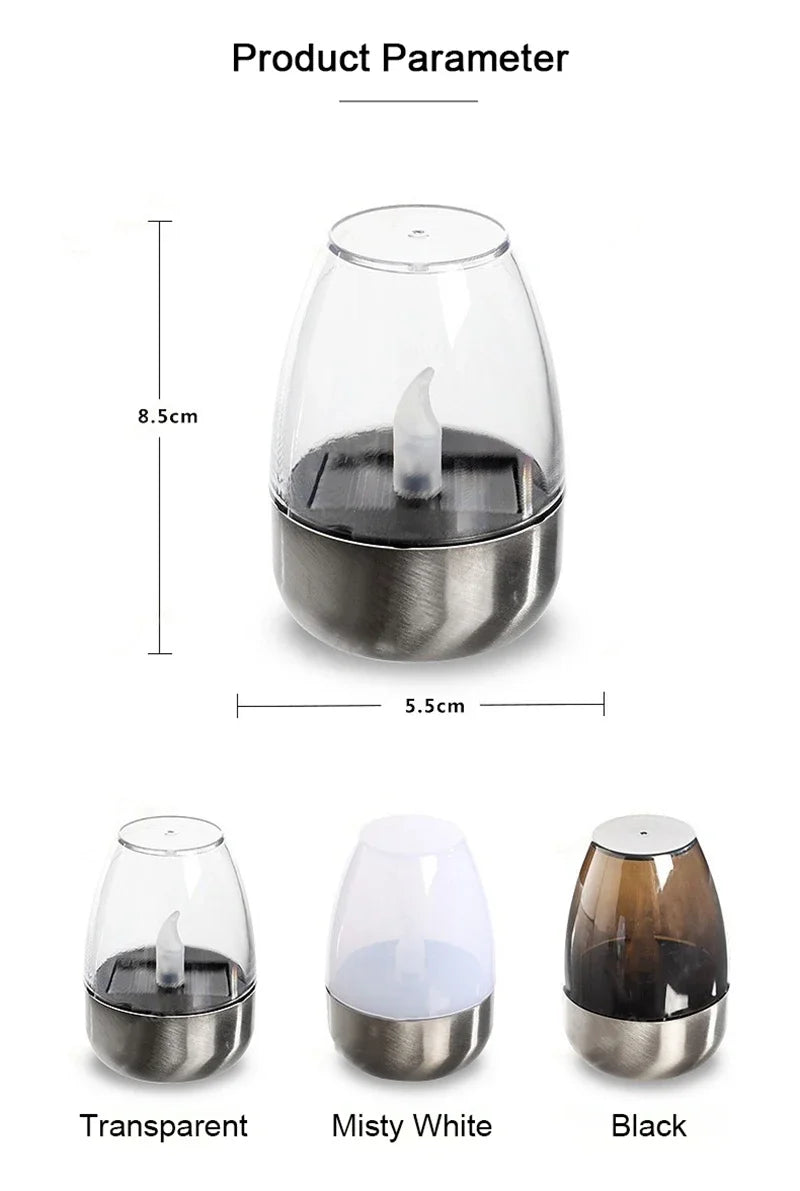 LED Solar Candles Light Flameless Rechargeable Night Light For Wedding Party Garden Decor, Outdoor Waterproof Solar Candles Lamp