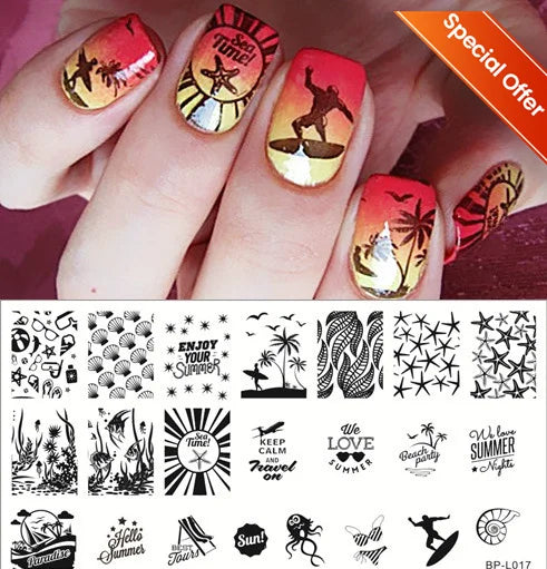 BORN PRETTY Stamping Plate Snowflake Winter Christmas Flower Snakes Design For Nail Polish Printing Template Tools Supplies