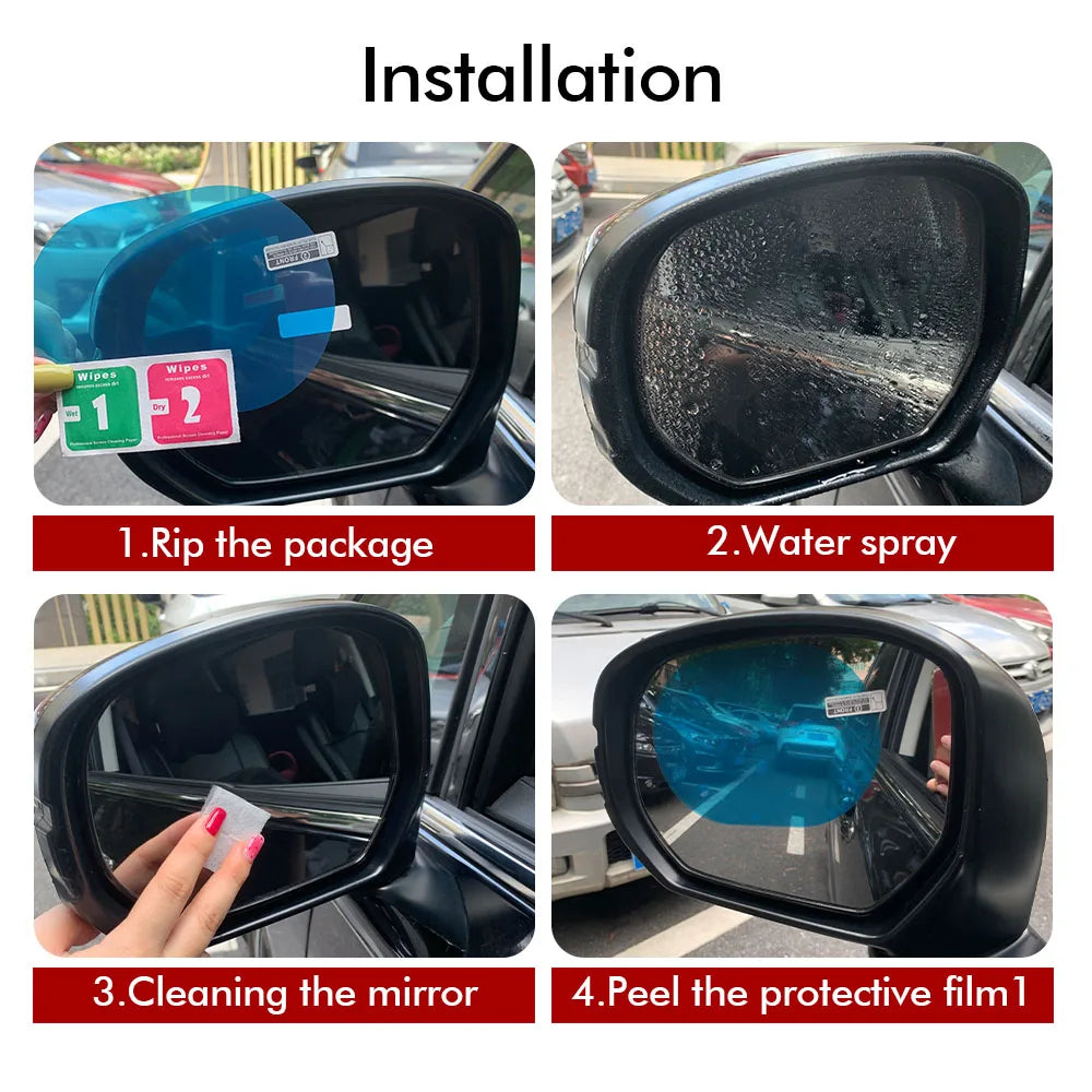 Car Rainproof Anti Fog Sticker, Car Rainproof Film, Clear Window Waterproof Film for Car Motorcycle, Mirror Film Accessories