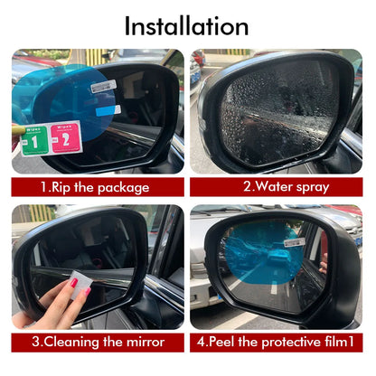 Car Rainproof Anti Fog Sticker, Car Rainproof Film, Clear Window Waterproof Film for Car Motorcycle, Mirror Film Accessories