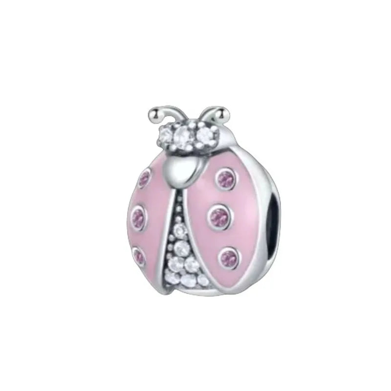 Hot Selling 925 Silver Pink Cake, Dog Paw, Luggage, Cup Bead Pendant Suitable for European Original Bracelet DIY Exquisite Jewelry