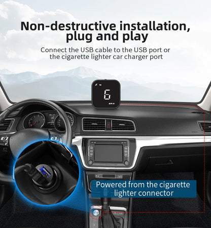 G4S GPS Smart Gauge Head-Up Display for HUD Auto Computer Speedometer Display KMH MPH Time Compass Car Electronics for All Cars