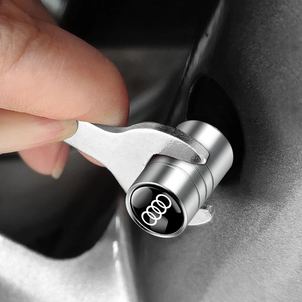 4pcs 3D Metal Styling Car Wheel Tire Valve Air Stem Cap Cover For Audi RS3 TT Sline 8L B2 A3 Quattro A8L Q5 A7 B9 8V A1 A5 Q3 A8