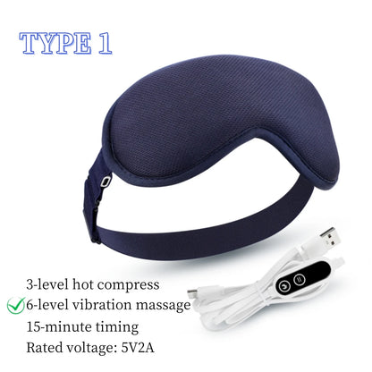 USB Charging Hot Compress Eye Mask for Dry Eye Relief, Heated Massage Steam Eyemask with Remote Control for Office and Sleeping Use