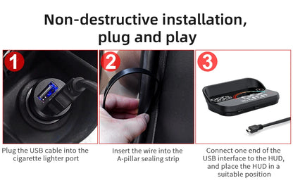 Car HUD, Head Up Display, Universal Digital GPS Speedometer, HD LCD Projection On Glass Windshield Projector for All Cars, M22