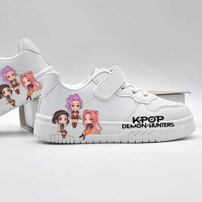 Children's Fashion KPOP Casual Shoes Kids New Design White Sport Shoes Student Boys Girls Anti-slip Outdoor Breathable Sneakers