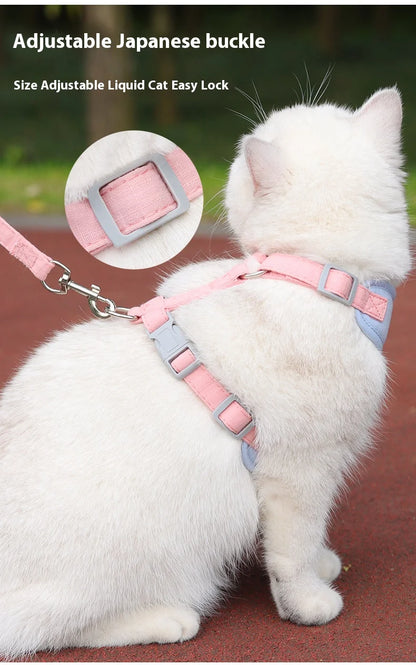 Escape Proof Cat Harness with Leash, Adjustable Soft Vest, Pet Walking Set for Outdoor, Kitty Safety No Pull Comfort Design