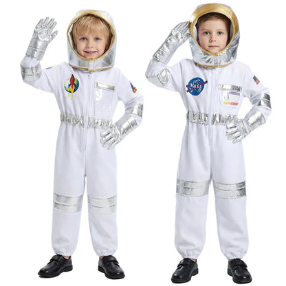 Disfraz de astronauta para niños con gorra para fiesta de Halloween, disfraz de astronauta para niños y niñas, fiesta de carnaval