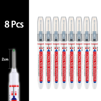 4-80Pcs 2cm Waterproof Long Head Markers Deep Hole Marker Pen for Metal Carpenter Red/Black/Blue/Green Ink Woodworking Tools