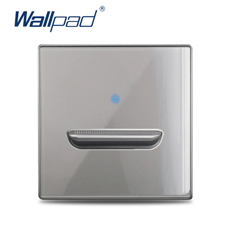 Wall Light Switch Chrome Toggle Press Button Tempered Glass Plate Blue LED Light 1 2 3 4 Gang White Black Gray Gold