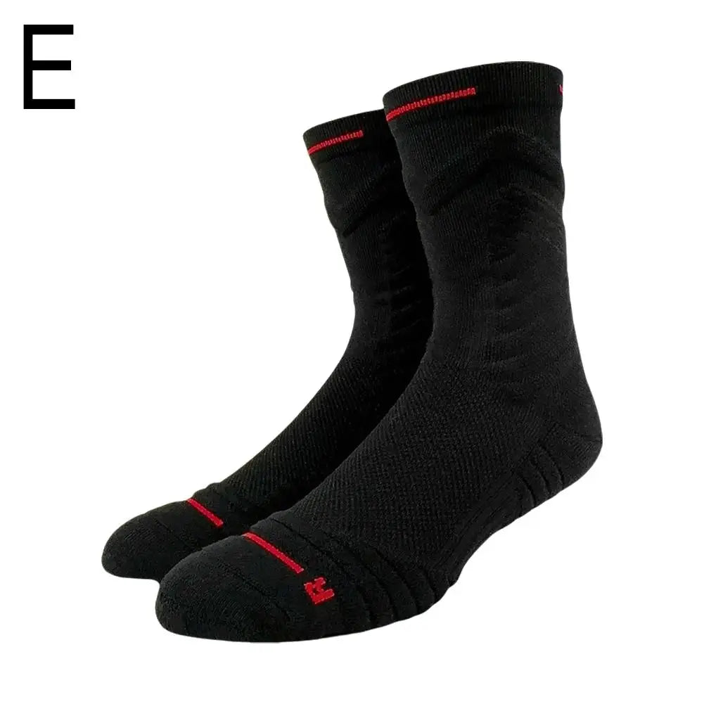 Bullfight 2.0 Men's High-top Sports Towel Basketball Socks, Bottom Practical Professional Long-tube Mid-tube Elite Thick Running Socks