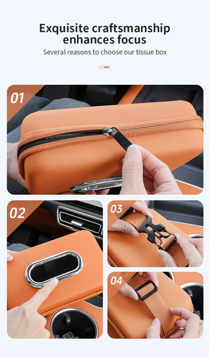 Car sun visor tissue box, seat back car mounted tissue box, car mounted armrest box, high-end storage decoration sanitary paper box