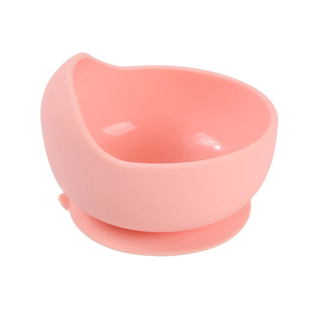 28Colors Baby Silicone Suction Bowls for Kids Waterproof Baby Feeding Tableware Spoon Children Dishes Kitchenware Infant Plates