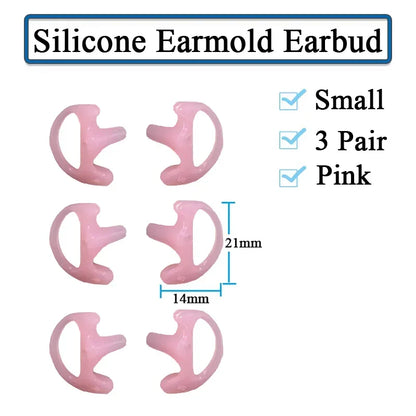 3-Pair Ear Mold Earbud Replacement Soft Silicone Earmould Earplug S/M/L Size for Walkie Talkie Radio Acoustic Earpieces Headsets