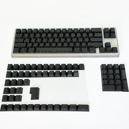 Contour Lines Translucent Keycaps Side Engraving Cherry Profile Black White Key Cap 60 70 80 90 100 Layout Mechanical Keyboard