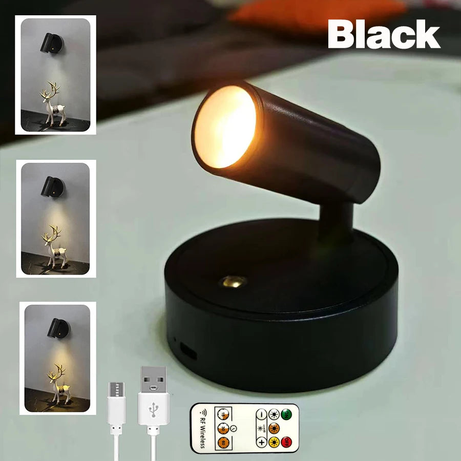 Battery Operated Spotlights, Indoor LED Wireless Spotlight, Indoor 13 Color Uplights with Rotatable Light Head, Stick-on Wall Hallway