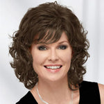 Women Synthetic Hair Wigs, Short Curly with Bangs, Shoulder Length  Blonde Grey White Brown Wig, HAIRJOY