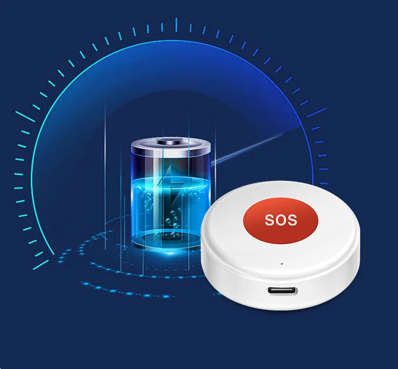 Smart Life APP WiFi SOS Emergency Button Tuya Home Security Elderly Children One-Click Call Help Alarm Remote Notification