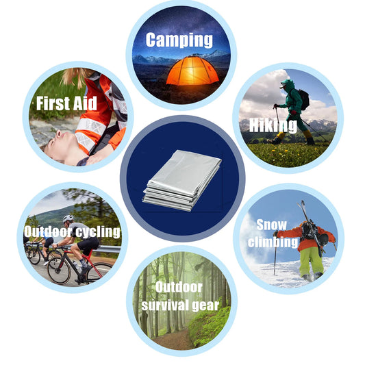 1-10PCS Emergency Blanket Outdoor Survive First Aid Military Rescue Kit Windproof Waterproof Foil Thermal Blanket for Camping