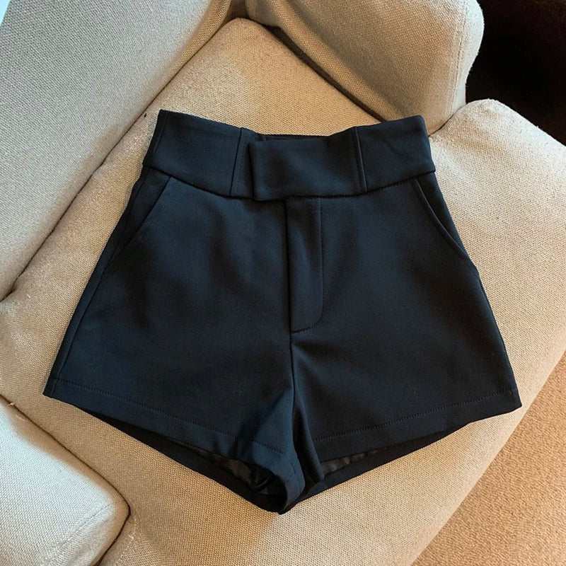 Women's Shorts Mooyufon Black Shorts Women Harajuku Elegance High Waisted Shorts A-Line Slim Casual Hot Girl Straight Pants Sexy