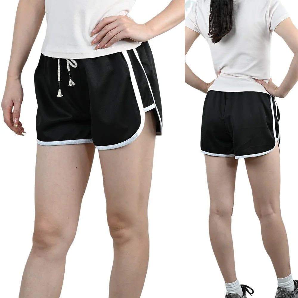 Pantalones cortos elásticos de verano para mujer, informales, de fitness, de correr, deportivos, transpirables, talla grande