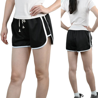Pantalones cortos elásticos de verano para mujer, informales, de fitness, de correr, deportivos, transpirables, talla grande