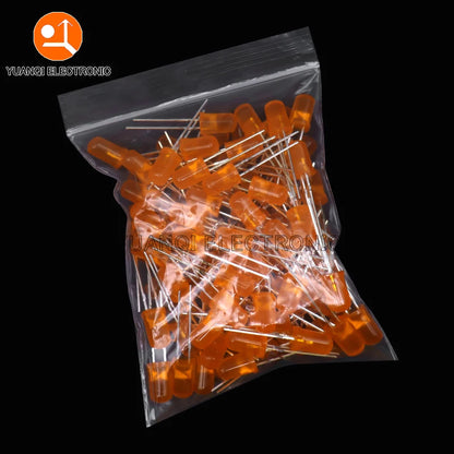 5mm LED Diode, F5 Assorted Kit, White Green Red Blue Yellow Orange Pink Purple Warm White, DIY Light Emitting Diode