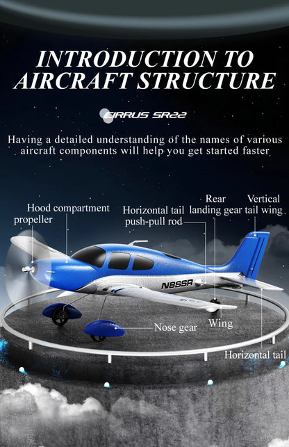 Stunt RC Glider Plane, 4CH 2.4G Remote Control, Brushless Aircraft EPP Foam Fixed Wing Airplane Model Toys for Children, QIDI580