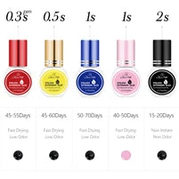 GLAMLASH Colored Lashes Lake Blue/Lavender/Cinnamon/Dark Green/Matcha Grey Individual Natural False Colorful Eyelash Extension