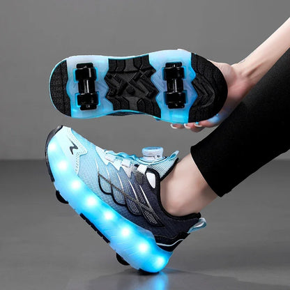 Children's and Teenage Roller Skates - Fashionable Upgraded Edition with Enhanced Stability - Detachable Dual-Use Sports Shoe