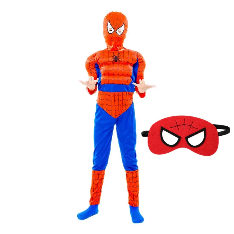 Boys Girls Superhero Costume Movie Characters Cosplay Jumpsuit with Halloween Mask Party Cosplay Outfit for Holiday Dress Up