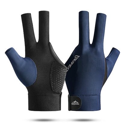 1pc Open Finger Billiard Gloves Breathable Polyester Snooker Pool Glove Adjustable Sticker Smooth Soft Lightweight Amateur Train