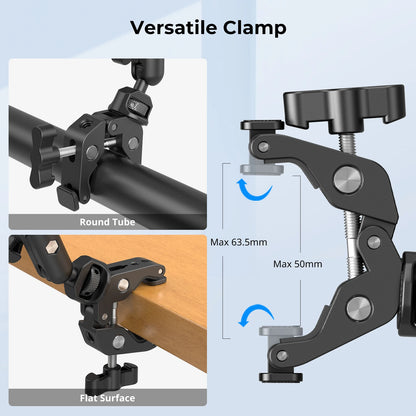 SmallRig Desktop Shooting Magic Arm with Crab Clamp Kit, Adjustable Magic Arm for Smartphones, Webcams and Action Cameras 4766