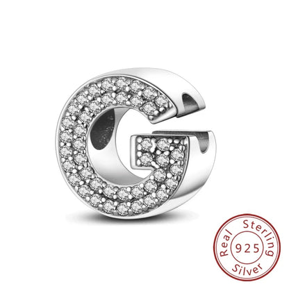 925 Sterling Silver 26 Letters Charms A-Z Alphabet Beads Fit Original Bracelet for Women Girl DIY Fine Jewelry Gift