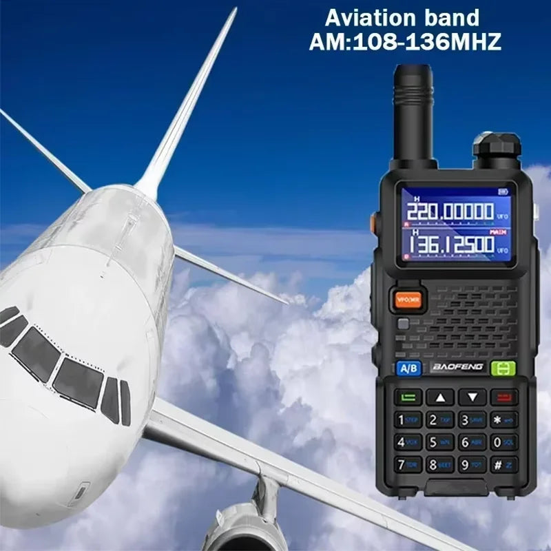 UV-5RM Baofeng Walkie Talkie 3800mAh Battery USB-C Charger 14.5W UHF VHF Wireless Copy Frequency 999CH FM Ham Radio Update UV-5RH