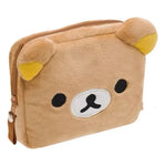 Cartoon Rilakkuma Makeup Organizer Storage Bag Cute Cartoon Bear Plush Kawaii Cosmetic Bags Vanity Beauty Case Gift