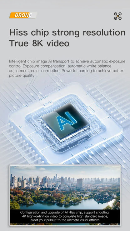 Drone, 4K Professional Camera 8K GPS HD Aerial Photography Dual-Camera Omnidirectional Obstacle Avoidance Drone, Camera Drone